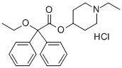 2,2-Diphenyl-2-ethoxyacetic acid (1-ethyl-4-piperidyl) ester hydrochlo ride Structure