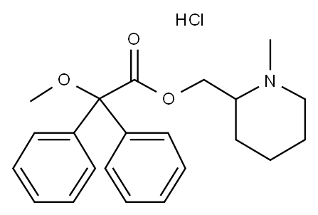 Acetic acid, 2,2-diphenyl-2-methoxy-, (1-methyl-2-piperidyl)methyl est er, hydrochloride Struktur