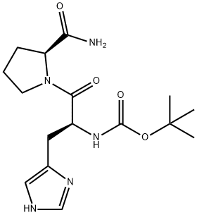 ((S)-1-((S)-2-カルバモイルピロリジン-1-イル)-3-(1H-イミダゾール-4-イル)-1-オキソプロパン-2-イル)カルバミン酸TERT-ブチル 化学構造式