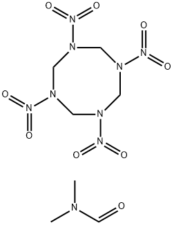 N,N-ジメチルホルムアミド・オクタヒドロ-1,3,5,7-テトラニトロ-1,3,5,7-テトラゾシン 化学構造式