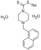1-Piperazinecarbodithioic acid, 4-(1-naphthylmethyl)-, sodium salt, di hydrate Structure