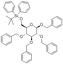 6-O-(tert.-Butyldiphenylsilyl)-1,2,3,4-tetra-O-benzyl-β-D-glucopyranose Structure