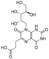 6-(2-Carboxyethyl)-7-oxo-8-(1-deoxo-D-ribose-1-yl)-7,8-dihydropteridine-2,4(1H,3H)-dione Struktur