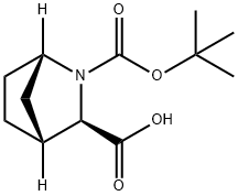 (3R)-N-BOC-2-氮杂双环[2.2.1]庚烷-3-羧酸, 291775-53-6, 结构式