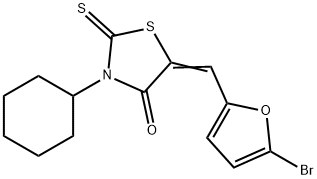 (Z)-5-((5-溴呋喃-2-基)亚甲基)-3-环己烷基-2-硫代噻唑烷-4-酮, 292034-08-3, 结构式