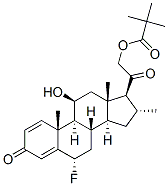 6alpha-fluoro-11beta,21-dihydroxy-16alpha-methylpregna-1,4-diene-3,20-dione 21-pivalate  Struktur