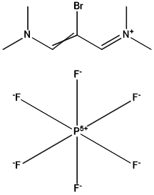 (Z)-N-(3-(DIMETHYLAMINO)-2-(TRIFLUOROMETHYL)ALLYLIDENE)-N-METHYLMETHANAMINIUM HEXAFLUOROPHOSPHATE Struktur