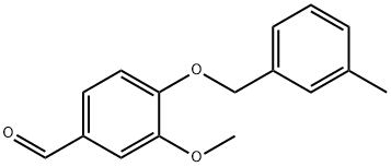 3-メトキシ-4-[(3-メチルベンジル)オキシ]ベンズアルデヒド 化学構造式