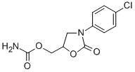 3-(p-Chlorophenyl)-2-oxo-5-oxazolidinylmethyl=carbamate Struktur