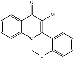 3-ヒドロキシ-2-(2-メトキシフェニル)-4H-クロメン-4-オン 化学構造式