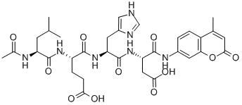 7-[(Ac-Leu-Glu-His-Asp-)アミノ]-4-メチル-2H-1-ベンゾピラン-2-オン 化学構造式
