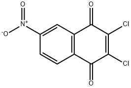 2,3-ジクロロ-6-ニトロ-1,4-ナフトキノン 化学構造式