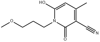 6-ヒドロキシ-1-(3-メトキシプロピル)-4-メチル-2-オキソ-1,2-ジヒドロピリジン-3-カルボニトリル 化学構造式