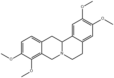 rac-(13aR*)-5,8,13,13a-テトラヒドロ-2,3,9,10-テトラメトキシ-6H-ジベンゾ[a,g]キノリジン 化学構造式