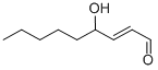 (2E)-4-ヒドロキシ-2-ノネナール 化学構造式
