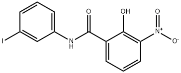 N-(3-ヨードフェニル)-3-ニトロ-2-ヒドロキシベンズアミド 化学構造式
