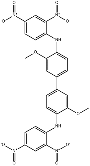 N,N'-bis(2,4-dinitrophenyl)-3,3'-dimethoxy[1,1'-biphenyl]-4,4'-diamine Struktur