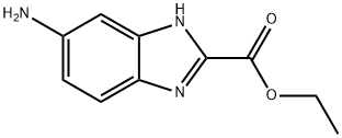 1H-ベンズイミダゾール-2-カルボン酸, 6-アミノ-, エチルエステル 化学構造式