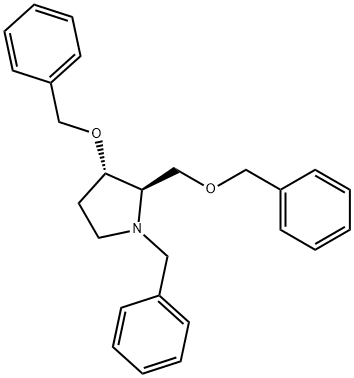 Pyrrolidine, 3-(phenylmethoxy)-2-(phenylmethoxy)methyl-1-(phenylmethyl)-, (2R,3S)-,294188-27-5,结构式