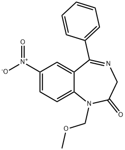 1,3-ジヒドロ-1-(メトキシメチル)-7-ニトロ-5-フェニル-2H-1,4-ベンゾジアゼピン-2-オン 化学構造式