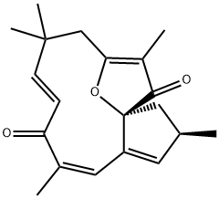 (2R,3aR,9E,12Z)-2,3,7,8-テトラヒドロ-2,5,8,8,12-ペンタメチル-3a,6-エポキシ-3aH-シクロペンタシクロドデセン-4,11-ジオン 化学構造式