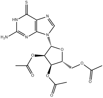 2-AMINO-9-(2,3,5-TRI-O-ACETYL-BETA-D-RIBOFURANOSYL)-6-THIOPURINE,2946-36-3,结构式