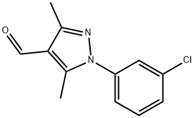 1-(3-氯苯基)-3,5-二甲基-1H-吡唑-4-甲醛, 294877-36-4, 结构式