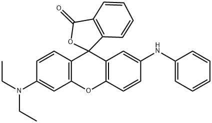 6'-(diethylamino)-2'-(phenylamino)spiro[isobenzofuran-1(3H),9'-[9H]xanthene]-3-one Struktur