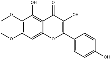 6,7-ジメトキシ-3,4',5-トリヒドロキシフラボン 化学構造式