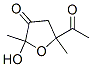 5-acetyldihydro-2-hydroxy-2,5-dimethylfuran-3(2H)-one Struktur