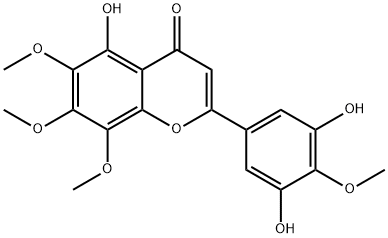 4',6,7,8-Tetramethoxy-3',5,5'-trihydroxyflavone 结构式