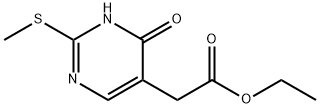 5-PYRIMIDINEACETIC ACID, 3,4-DIHYDRO-2-(METHYLTHIO)-4-OXO-, ETHYL ESTER Structure