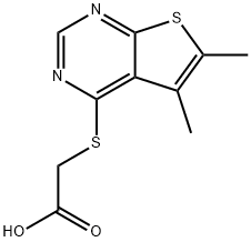 [(5,6-ジメチルチエノ[2,3-D]ピリミジン-4-イル)チオ]酢酸 化学構造式