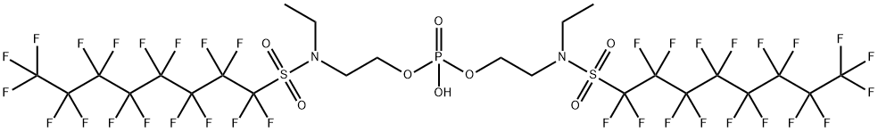 bis[2-[N-ethyl(heptadecafluorooctanesulphonyl)amino]ethyl] hydrogen phosphate Structure
