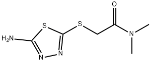 2-[(5-アミノ-1,3,4-チアジアゾール-2-イル)チオ]-N,N-ジメチルアセトアミド 化学構造式