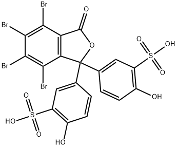 3,3'-(4,5,6,7-tetrabromo-3-oxo-1(3H)-isobenzofuranylidene)bis[6-hydroxybenzenesulphonic] acid Struktur