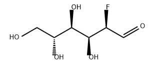 2-デオキシ-2-フルオロ-D-グルコース 化学構造式