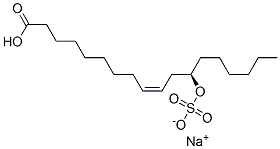 (9Z,12R)-12-ヒドロキシスルホニルオキシ-9-オクタデセン酸ナトリウム 化学構造式