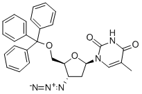 3′-アジド-3′-デオキシ-5′-O-トリチルチミジン 化学構造式