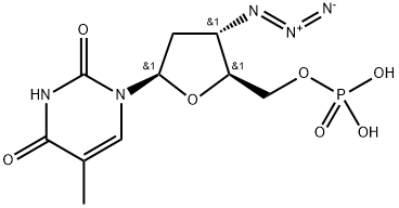 3'-AZIDO-2',3'-DIDEOXY-THYMIDINE-5'-MONOPHOSPHATE, SODIUM SALT,29706-85-2,结构式
