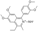 1-(3,4-ジメトキシフェニル)-4-エチル-6,7-ジメトキシ-3-メチルイソキノリン-2-イウム-2-アミンアニオン 化学構造式