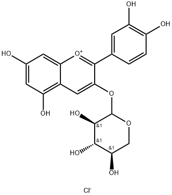 矢车菊素-3-木糖苷,29761-24-8,结构式