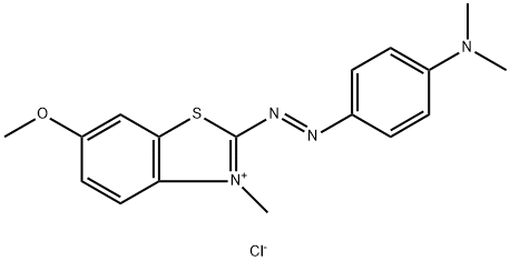 2-[[4-(二甲氨基)苯基]偶氮]-6-甲氧基-3-甲基苯并噻唑氯化物 结构式