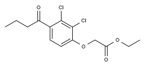 Acetic acid, [2,3-dichloro-4-(1-oxobutyl)phenoxy]-, ethyl ester 结构式