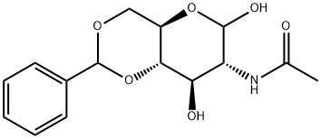 2-アセトアミド-4,6-O-ベンジリデン-2-デオキシ-D-グルコピラノース 化学構造式