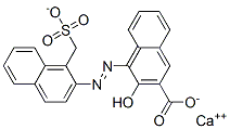 calcium 3-hydroxy-4-[[1-(sulphonatomethyl)-2-naphthyl]azo]-2-naphthoate Struktur