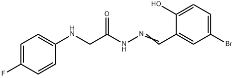 N'-[(E)-(5-bromo-2-hydroxyphenyl)methylidene]-2-(4-fluoroanilino)acetohydrazide Structure