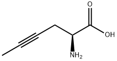 (S)-2-アミノ-4-ヘキシン酸 化学構造式
