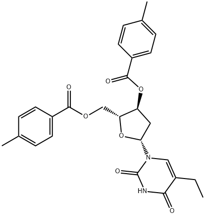 2'-DEOXY-3',5'-DI-O-(4-METHYLBENZOYL)-5-ETHYLURIDINE 化学構造式