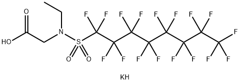 N-乙基-N-[(十七烷氟辛基)磺酰基]-甘氨酸钾盐,2991-51-7,结构式